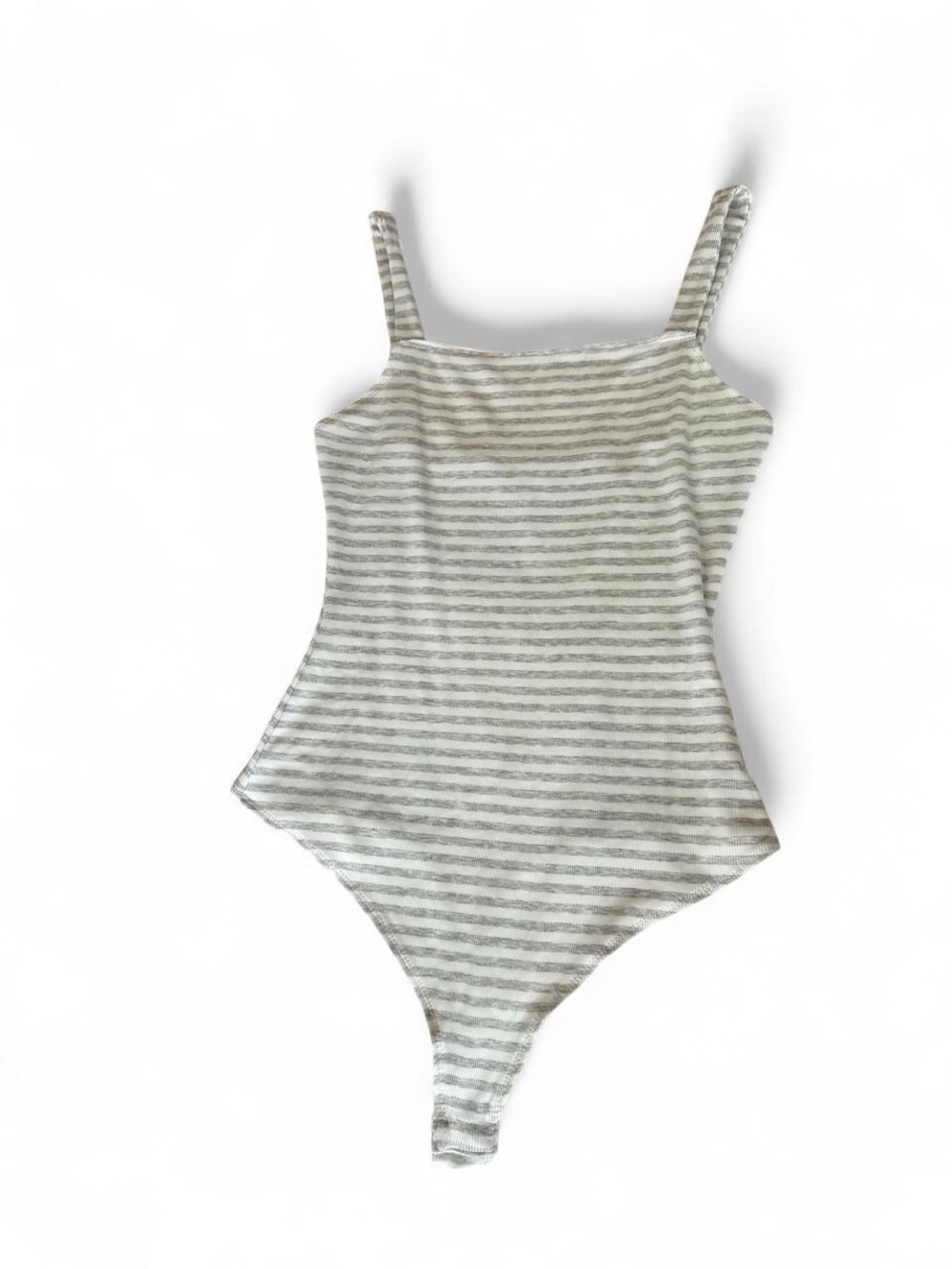 Le Lis Striped Square Neck Ribbed Bodysuit